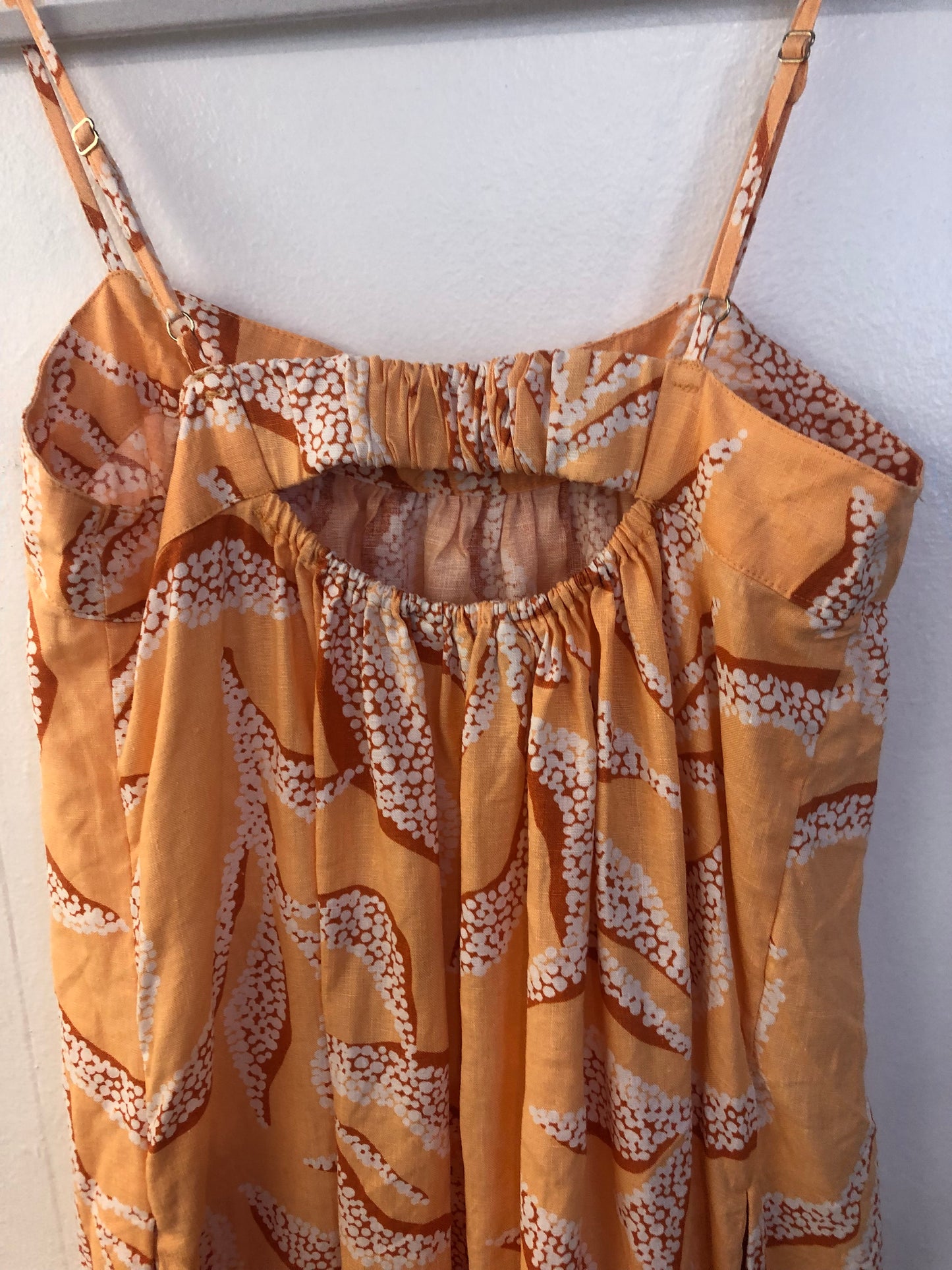 COUNTRY ROAD 100% Hemp Orange/White Maxi dress -Size 8 $59 Now $39