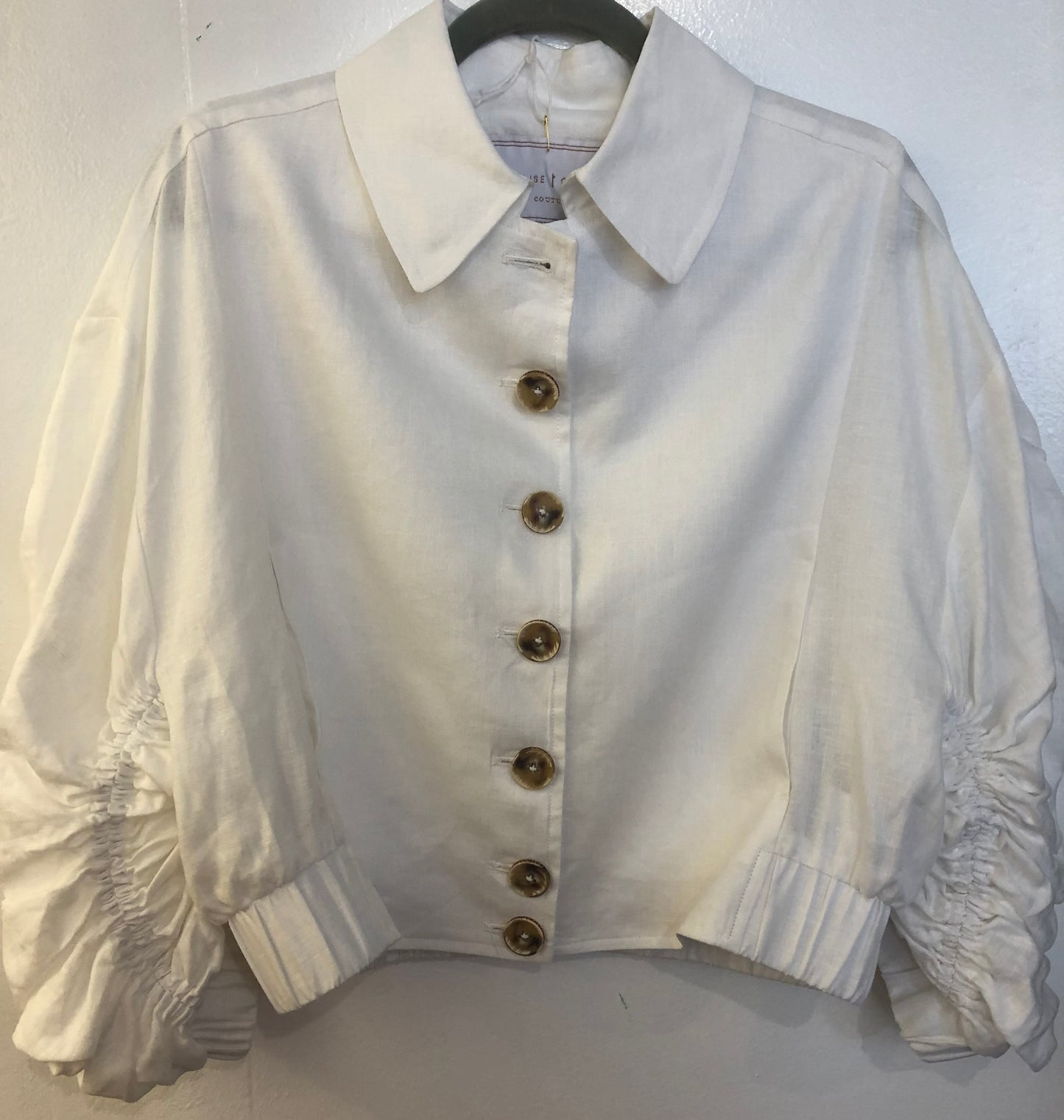 TRELISE COOPER WhiteLinen Dollar Baby Bomber Jacket -Size XS $110
