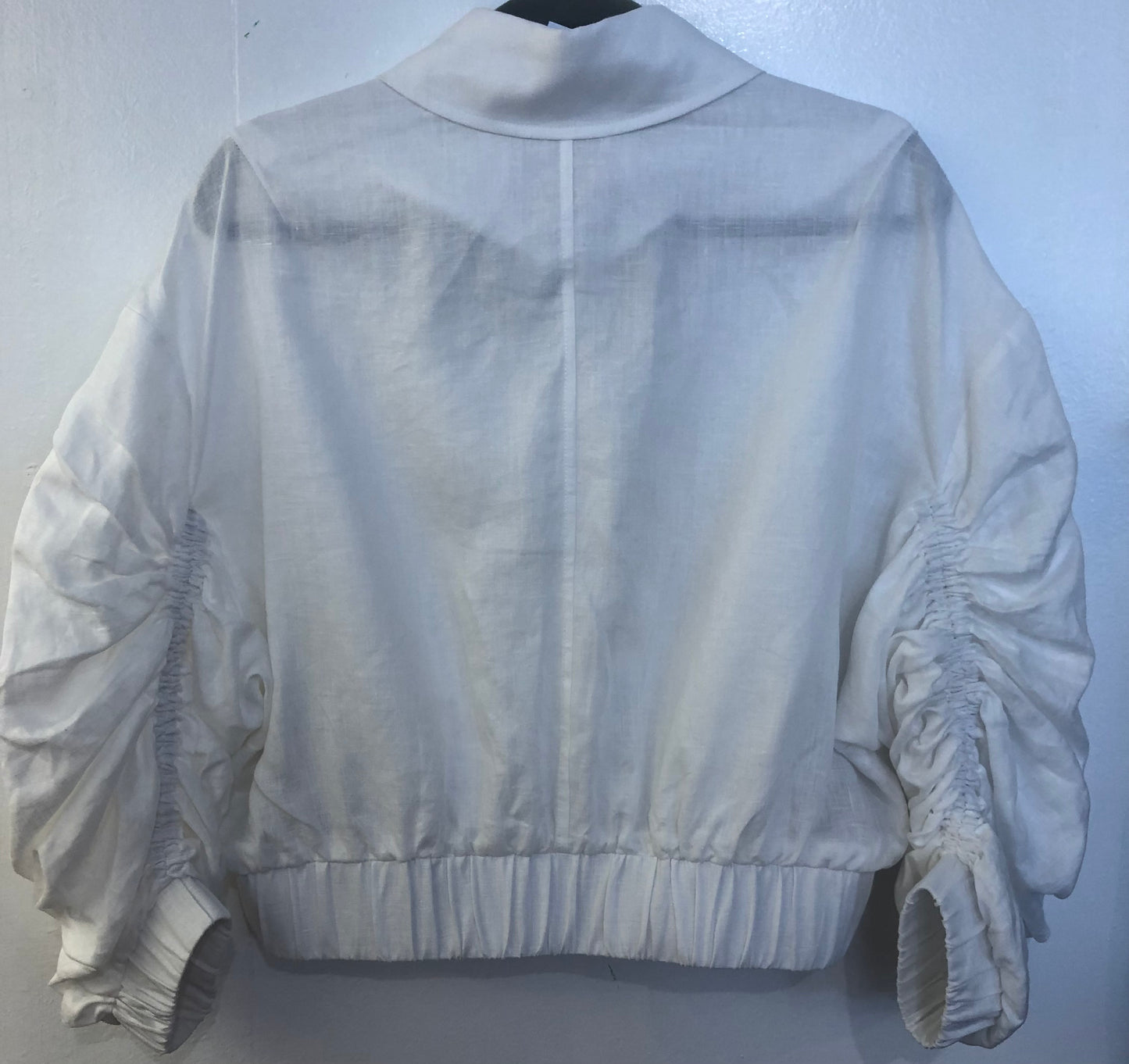 TRELISE COOPER WhiteLinen Dollar Baby Bomber Jacket -Size XS $110