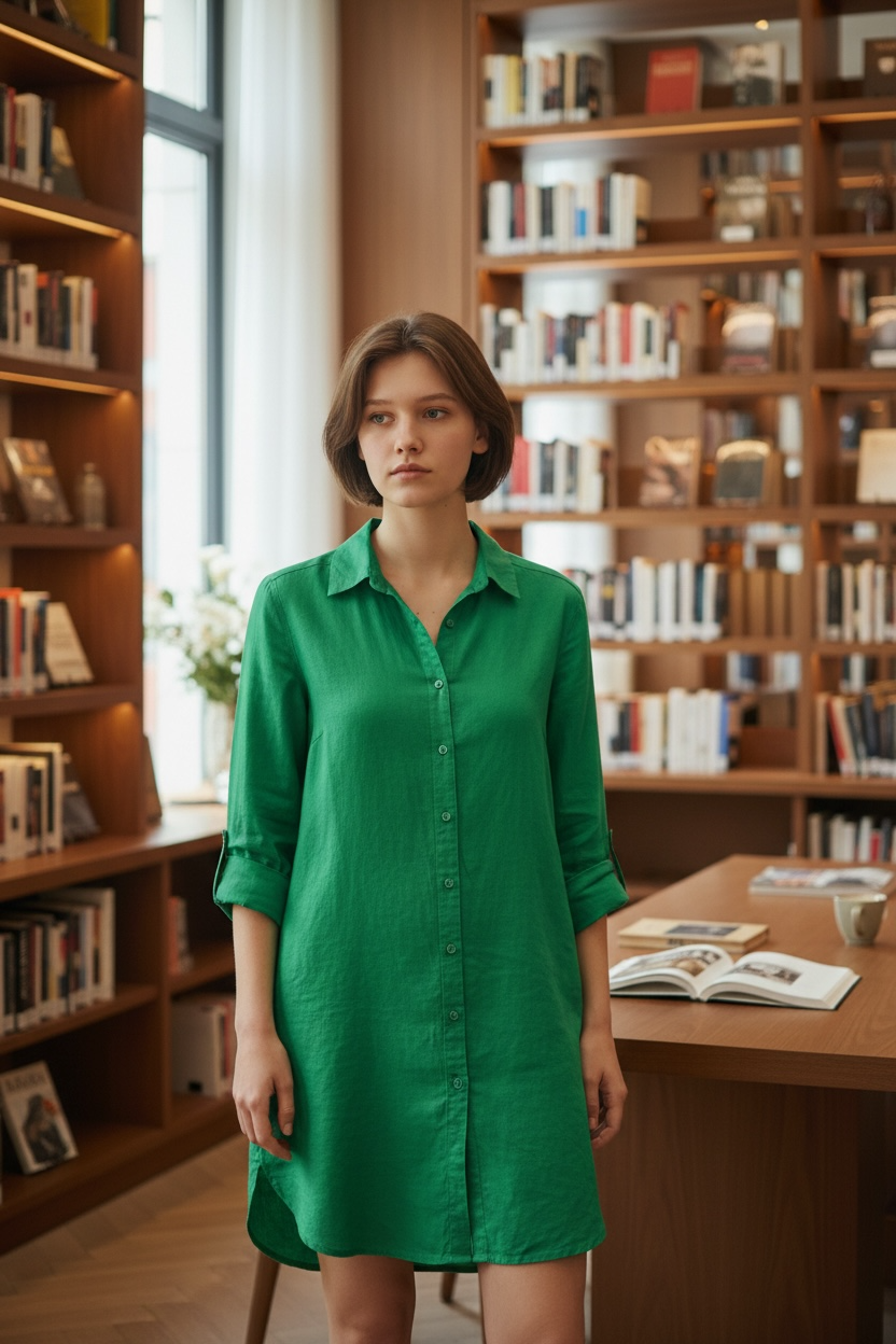 GRAE LINEN Shirt Dress Size 6/8 $29