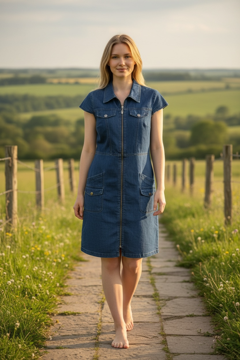 ELFNROY Vintage Denim Dress Size 10 $29