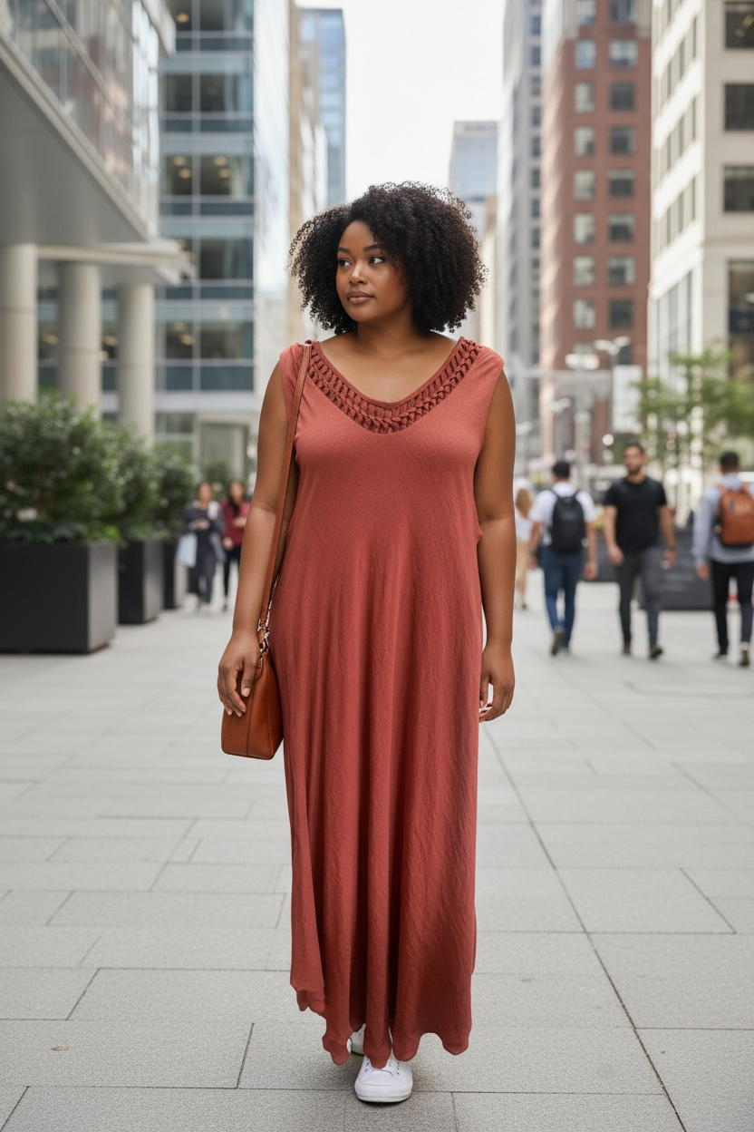 VIRTUELLE Rust Maxi Dress Size 14 $39