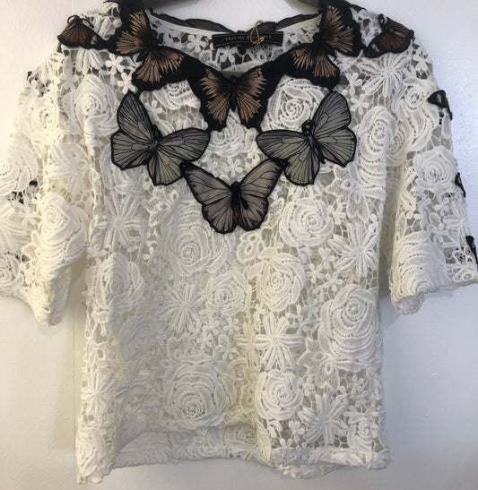 TRELISE COOPER White Lace Top -Size S $79
