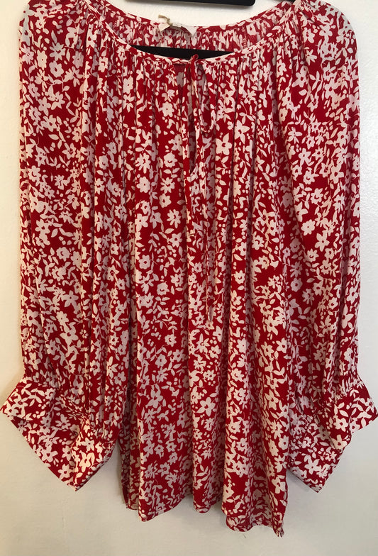 WHISTLE Red/Floral Blouse -Size 14 $25 Now $15