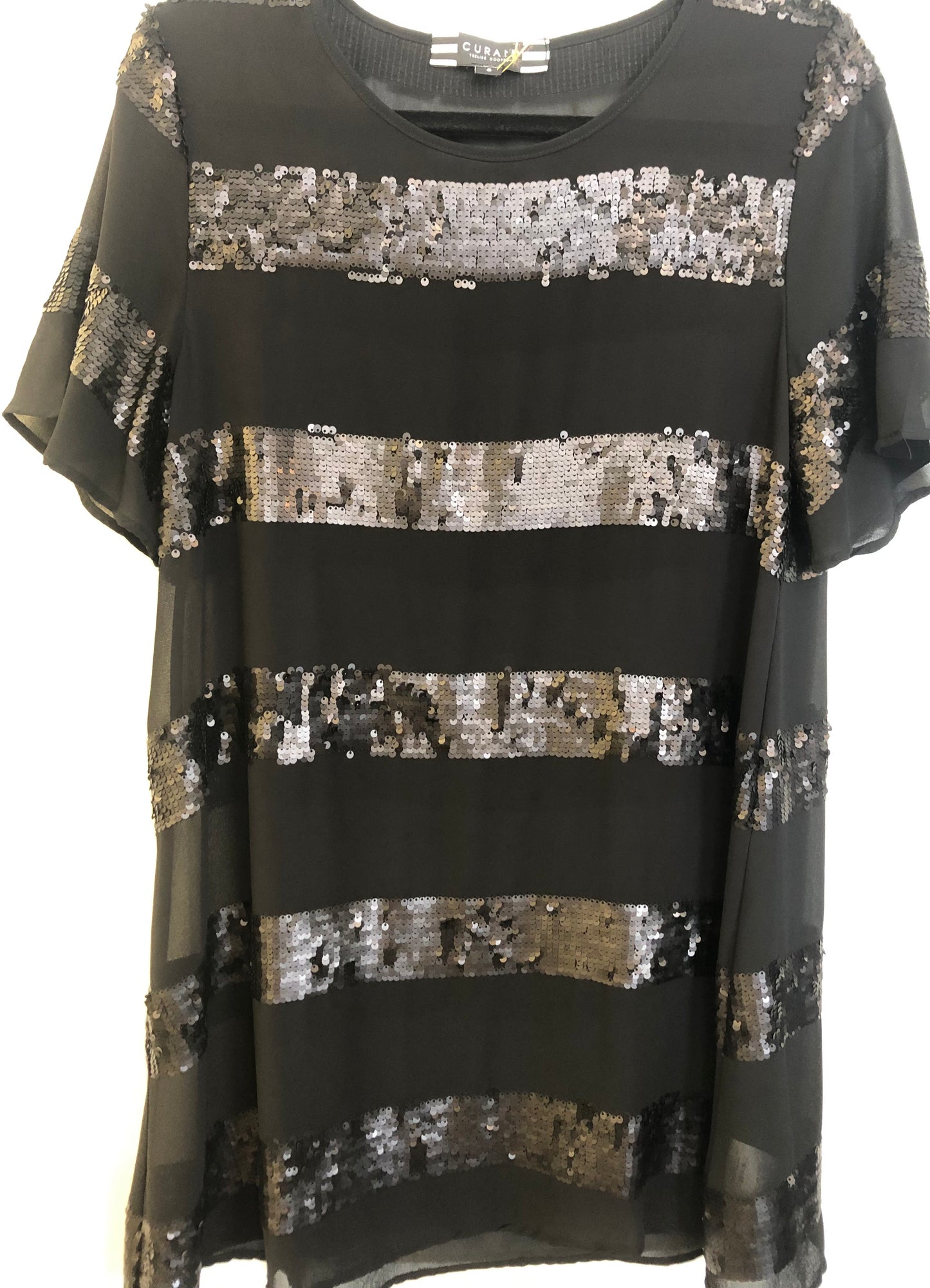 CURATE Trelise Cooper Black/Sparkly Mini Dress -Size S $79
