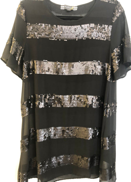 CURATE Trelise Cooper Black/Sparkly Mini Dress -Size S $79