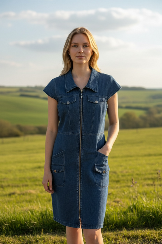 ELFNROY Vintage Denim Dress Size 10 $29