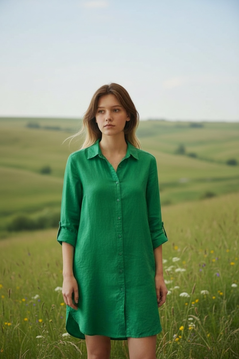 GRAE LINEN Shirt Dress Size 6/8 $29