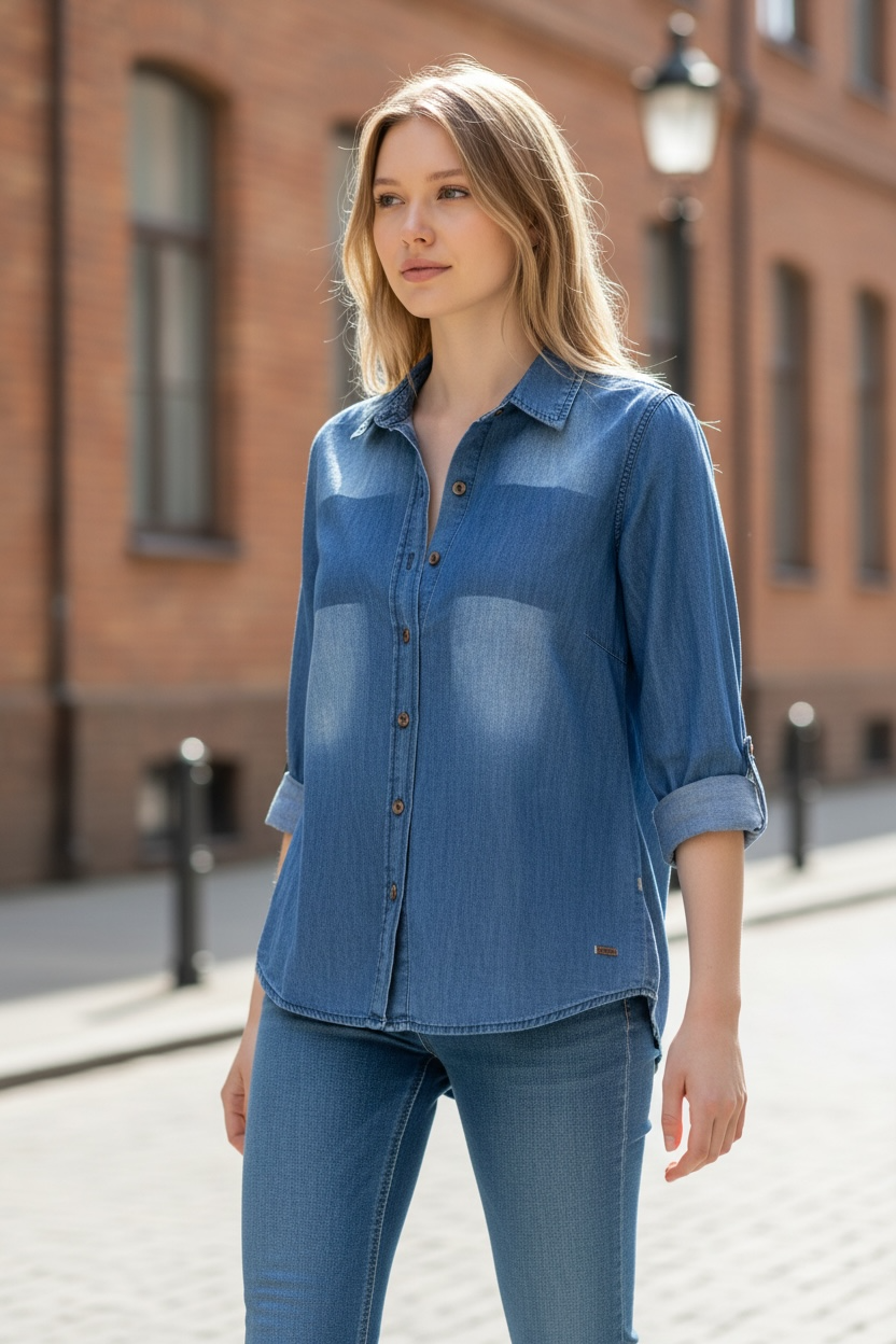 RED AUTHENTIC 1999 Denim Shirt Size S